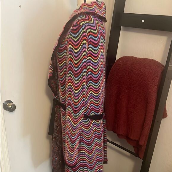 Sonia Bogner Colorful Boho Belt Tie Sweater Cardigan Vibrant Festival Feminine - Picture 4 of 10